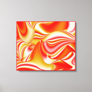 Liefde en Goud Abstracte 3D Regenboogkunst Canvas Afdruk