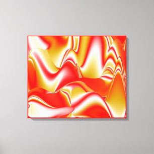 Liefde en Goud Abstracte 3D Regenboogkunst Canvas Afdruk