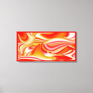 Liefde en Goud Abstracte 3D Regenboogkunst Canvas Afdruk