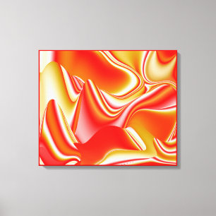 Liefde en Goud Abstracte 3D Regenboogkunst Canvas Afdruk