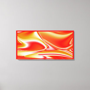 Liefde en Goud Abstracte 3D Regenboogkunst Canvas Afdruk