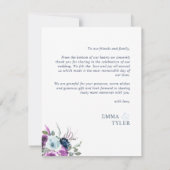 Liefde en Gratitude Foto, Paarse en blauwe bruilof Bedankkaart (Achterkant)