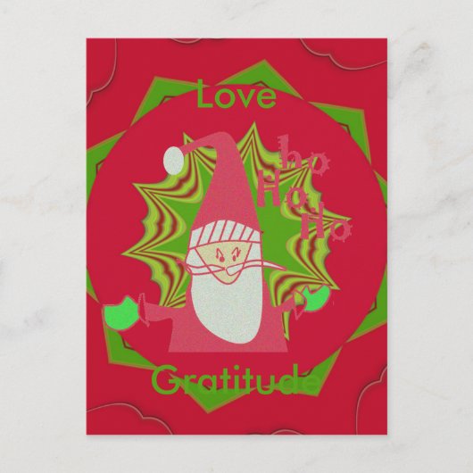 Liefde en Gratitude Santa's Hohoho! briefkaart (Voorkant)