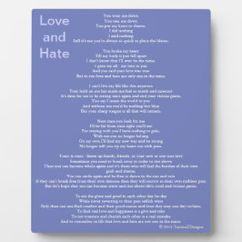 Liefde en haat gedicht fotoplaat