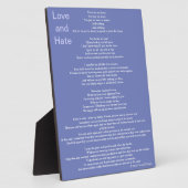 Liefde en haat gedicht fotoplaat (Zijkant)