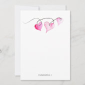 Liefde en hart Aangepaste roze Kaart Notitiekaartje (Voorkant)