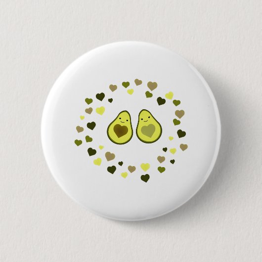 Liefde en Hart Avocados Ronde Button 5,7 Cm (Voorkant)