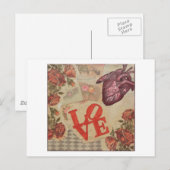 Liefde en hart briefkaart (Voorkant / Achterkant)