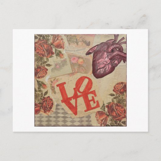 Liefde en hart briefkaart (Voorkant)