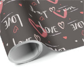 Liefde en hart cadeaupapier (Rol Hoek)