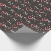 Liefde en hart cadeaupapier (Hoek)