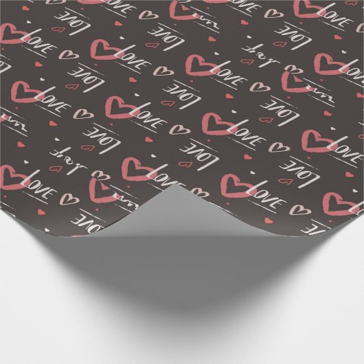 Liefde en hart cadeaupapier (Hoek)