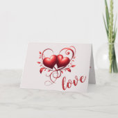 Liefde en hart feestdagen kaart (Voorkant)