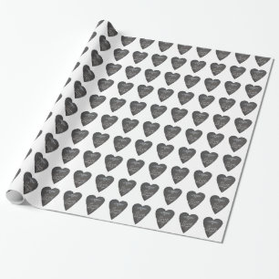 Liefde en hart in krijt Krijtbordpatroon Cadeaupapier