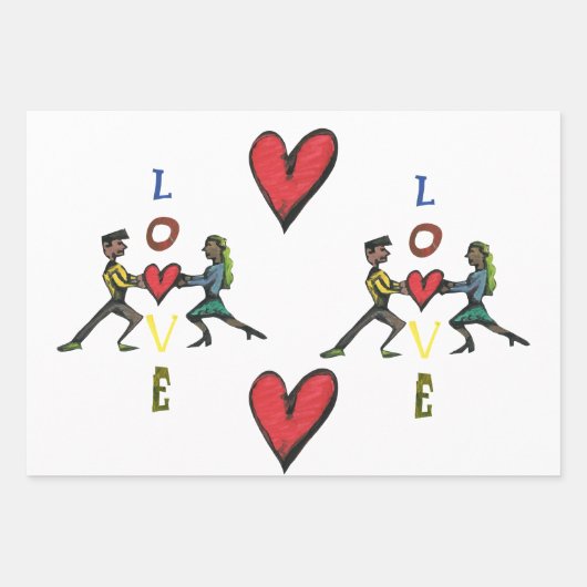 Liefde en hart inpakpapier vel (Voorkant 3)