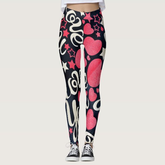 Liefde en hart leggings (Voorkant)