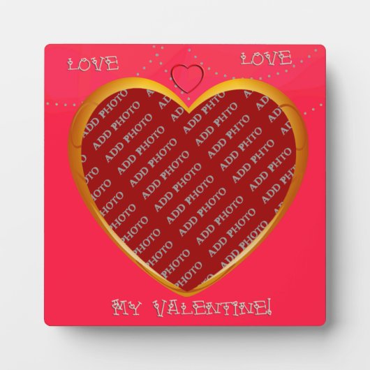 Liefde en hart Lijst Voeg je fotoplaque toe Fotoplaat (Voorkant)