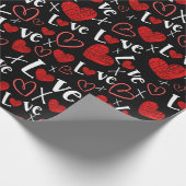 Liefde en hart naadloos patroon cadeaupapier (Hoek)