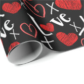 Liefde en hart naadloos patroon cadeaupapier (Rol Hoek)