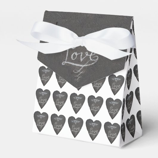 Liefde en Hart op krijtbord Bedankdoosjes (Voorkant Zijde)