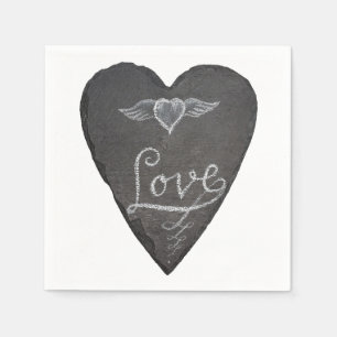 Liefde en Hart op Krijtbord Servet