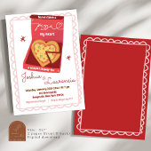 Liefde en Hart Pizza Paar Vrijgezellenfeest Kaart