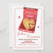 Liefde en Hart Pizza Paar Vrijgezellenfeest Kaart (Voorkant)