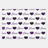 Liefde en hart zwart-wit omslagpapier inpakpapier vel (Voorkant 3)