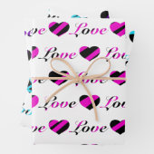 Liefde en hart zwart-wit omslagpapier inpakpapier vel (In situ)