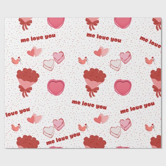 liefde en harten cadeaupapier (Vlak)