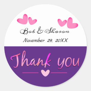 Liefde en harten dank u bruiloft gunsten Stickers