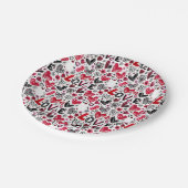 Liefde en harten doodle kunst valentijn papieren bordje (Gekanteld)