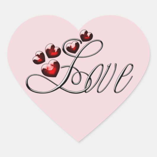 LIEFDE en Harten - Hartvormig Hart Sticker (Voorkant)