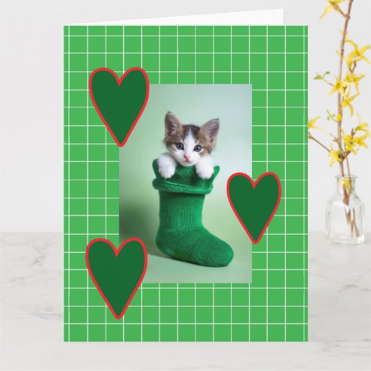 Liefde en harten kerst kaart (Gele Bloem)