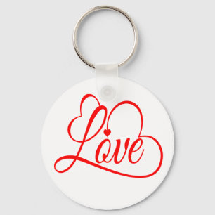 Liefde en harten Rood & Wit Sleutelhanger
