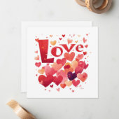 Liefde en harten Valentijnsdag Kaart Notitiekaartje (Voorkant / Achterkant in situ)