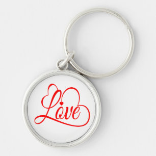 Liefde En Hartjes Rood & Wit Trouwen Sleutelhanger