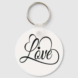 Liefde En Hartjes Zwart En Wit Sleutelhanger