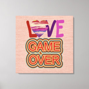 Liefde en hartspel boven de 2 canvas afdruk