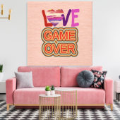 Liefde en hartspel boven de 2 canvas afdruk (Insitu (Woonkamer))