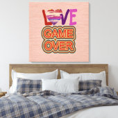 Liefde en hartspel boven de 2 canvas afdruk (Insitu (Slaapkamer))