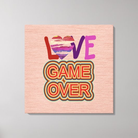 Liefde en hartspel boven de 2 canvas afdruk (Voorkant)