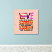Liefde en hartspel boven de 2 canvas afdruk (Insitu (Houten vloer))