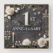 Liefde en herinneringen vieren op een speciale dag vierkante klok (Voorkant)