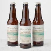 Liefde en het Beach Coastal Wedding Bier Etiket (Flessen)