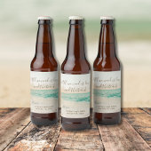 Liefde en het Beach Coastal Wedding Bier Etiket