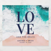 Liefde en het Beach Coastal Wedding Bier Etiket (Enkel label)