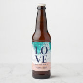 Liefde en het Beach Coastal Wedding Bier Etiket (Voorkant)