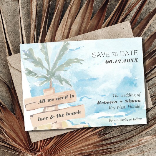 Liefde en het Beach Coastal Wedding Save The Date