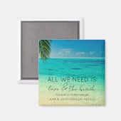 Liefde en het Beach Wedding Favor Magneet (Voorkant / Achterkant)